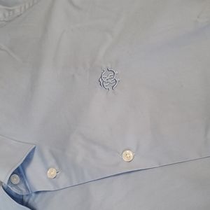 NEW Roberto Cavalli Solid Sky Blue Cotton Dress Shirt XL 17
